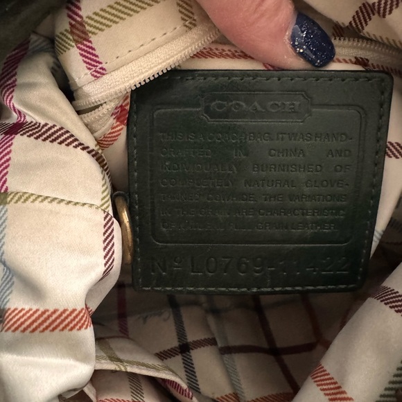 Coach Dark Green Leather Shoulder Bag - Picture 4 of 4